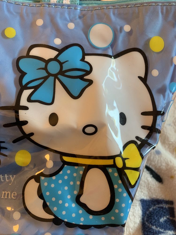 Mała niebieska torebeczka z plastiku  z Hello Kitty