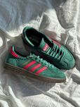 Женские кроссовки Adidas Spezial Green/Pink Premium. Размеры 36-41