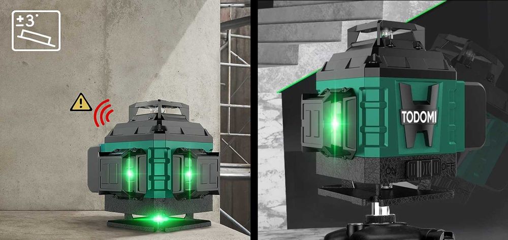 Poziomnica Laserowa 4D 360 Zestaw Ze Statywem I Pilotem Wersja Pro