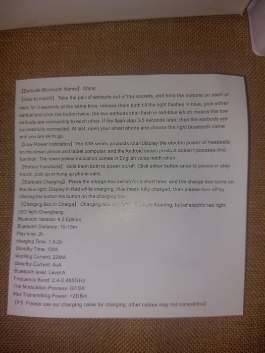 Бездротові навушники Afans AirPods