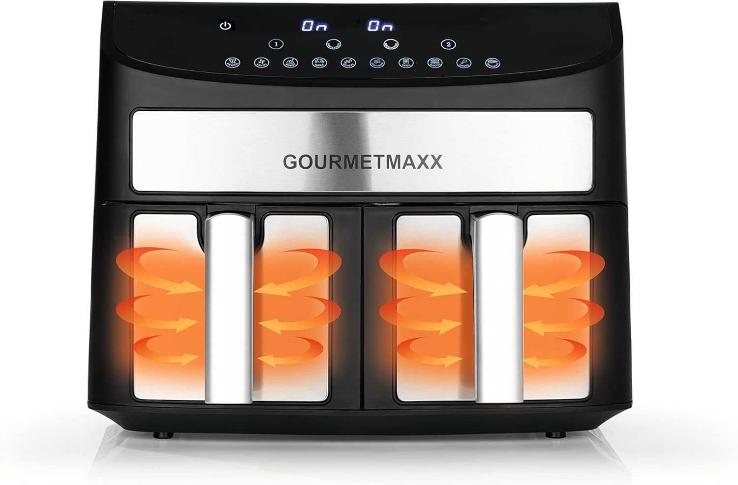 GOURMETmaxx Dwukomorowa frytkownica na gorące powietrze, 2 x 3,5 l