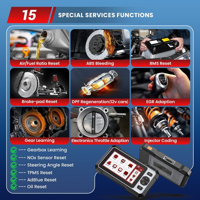 ANCEL FX6100 DWUKIERUNKOWY SKANER Wszystkie systemy+15funkcji extra !