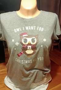T-shirt z sową, świąteczny M. FB Sisters