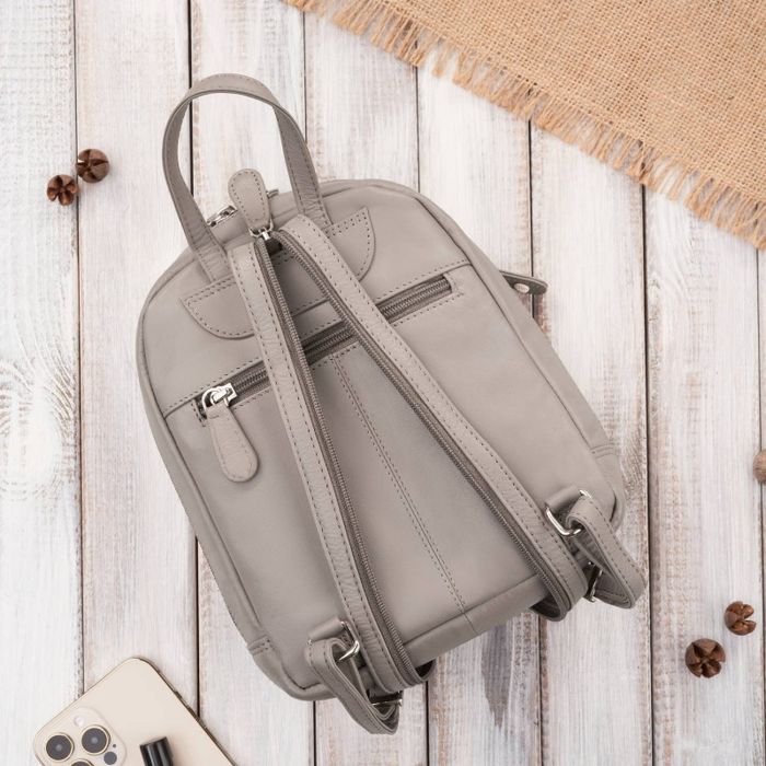 plecak damski skórzany miejski mały szary paolo peruzzi si-40-gr