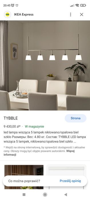 Lampa sufitowa wisząca LED