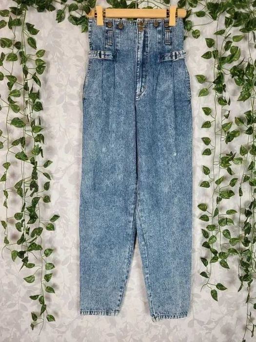 Szerokie spodnie jeansowe damskie z wysokim stanem, Sam Bad rozm. M