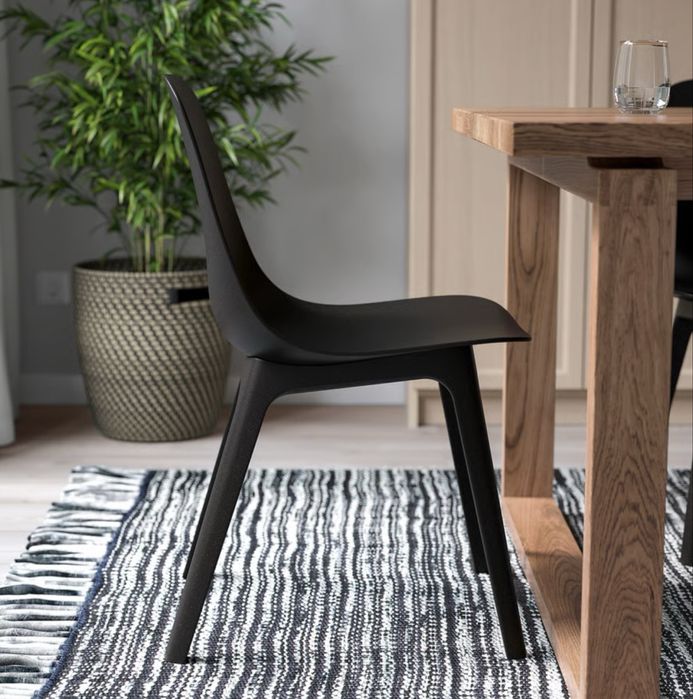 Krzesło Odger IKEA 4 krzesla jadalnia antracyt formowane