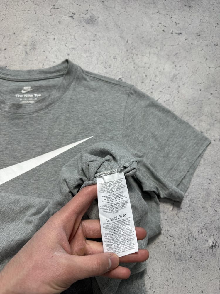 Мужская Футболка Nike Big Swoosh Оригинал Серая Идеал XS-S Drill