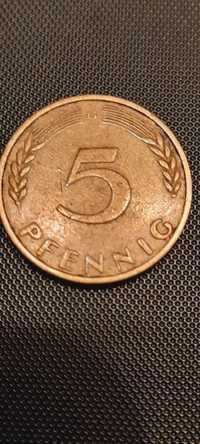 Moneta 5 pfennig z 1950 roku
