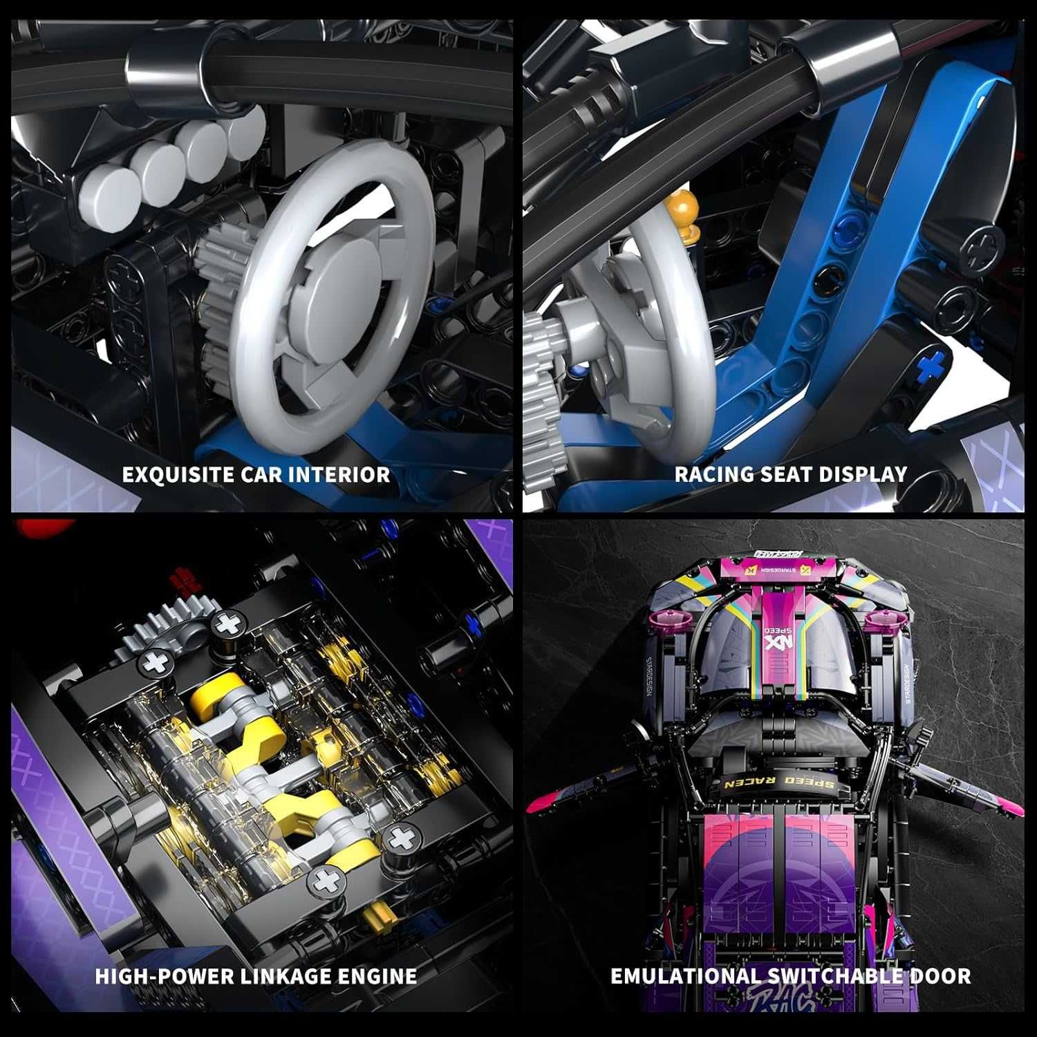 Конструктор Technic - Porsche 911 GT3 RS CyberPunk, 1611 шт, КОРОБКА