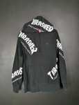 Bluza HUF x Thrasher, streetwear, vintage, czarna z kapturem, skate