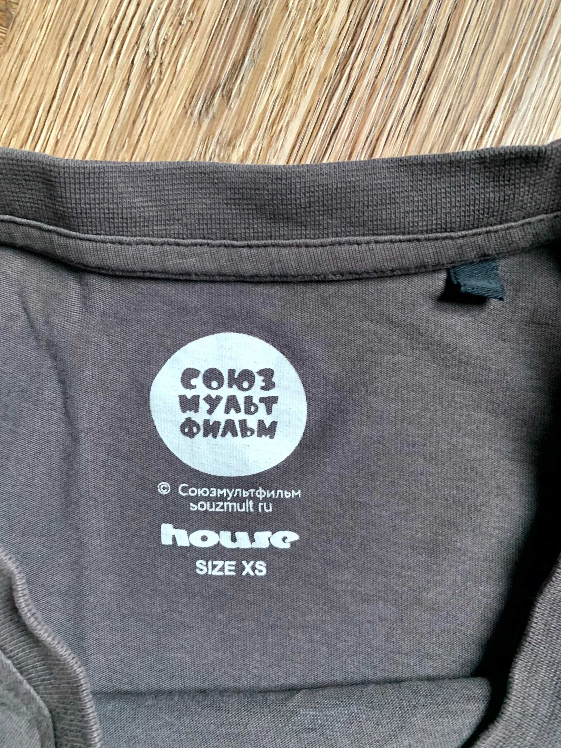 House Wilk i Zając szary t-shirt koszulka z nadrukiem rozm. XS 34 BDB