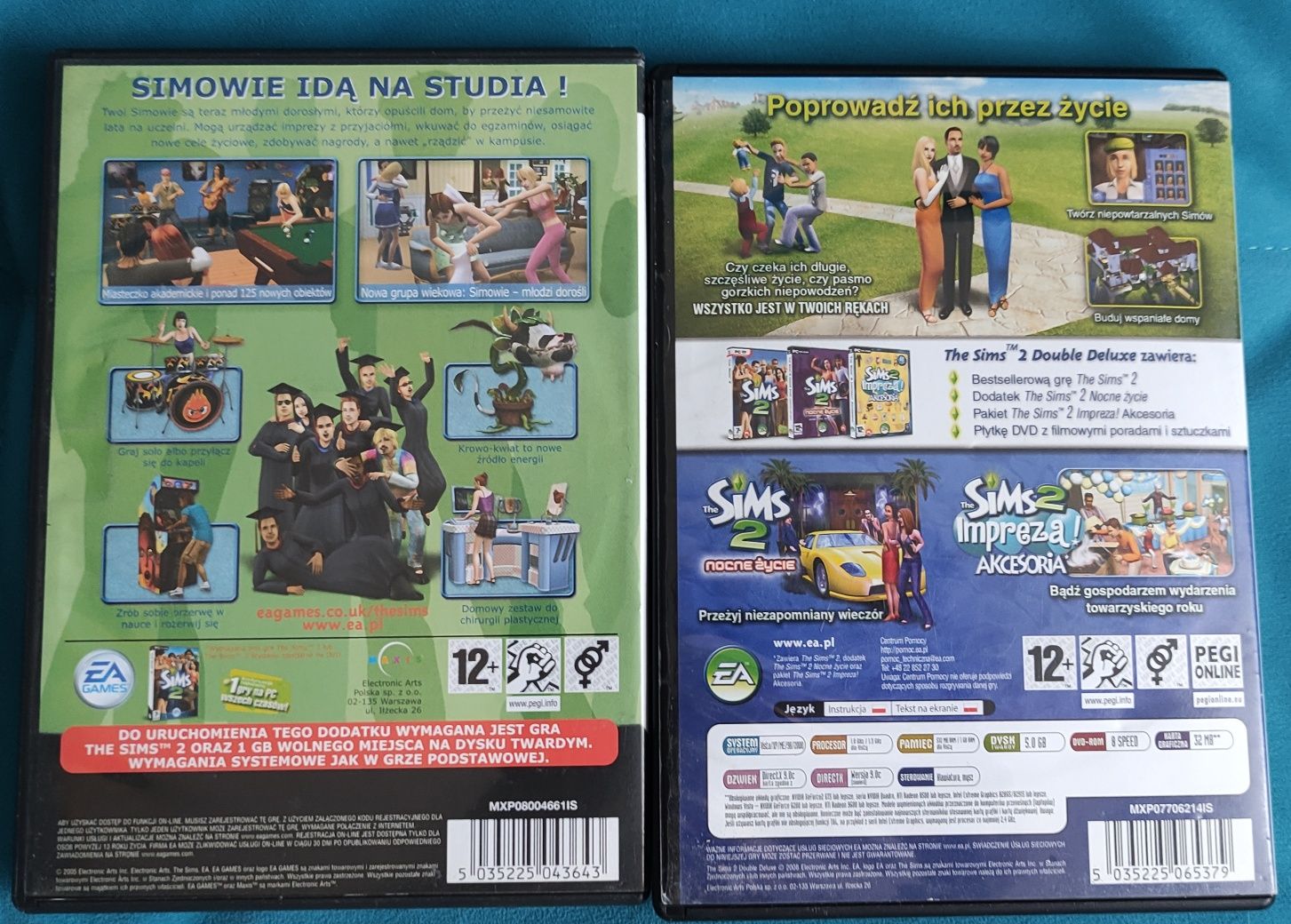 The Sims 2 Double Deluxe edition i dodatek do gry na Studiach