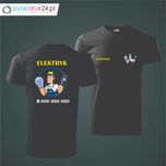 Koszulka firmowa, elektryk, z nadrukiem, personalizacja, t-shirt