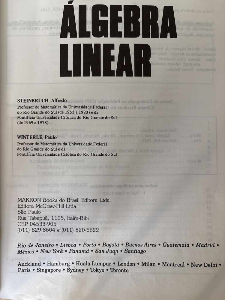 Livro “Álgebra Linear”