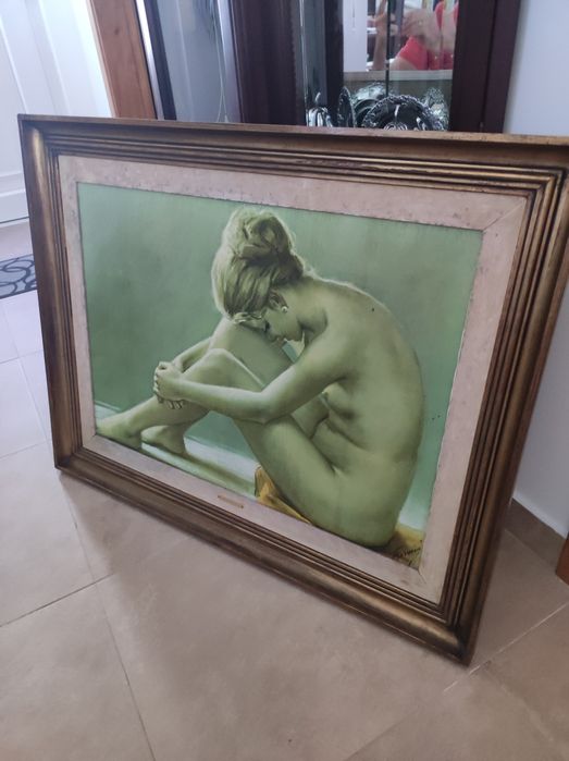 Quadro mulher nua c/moldura incluida