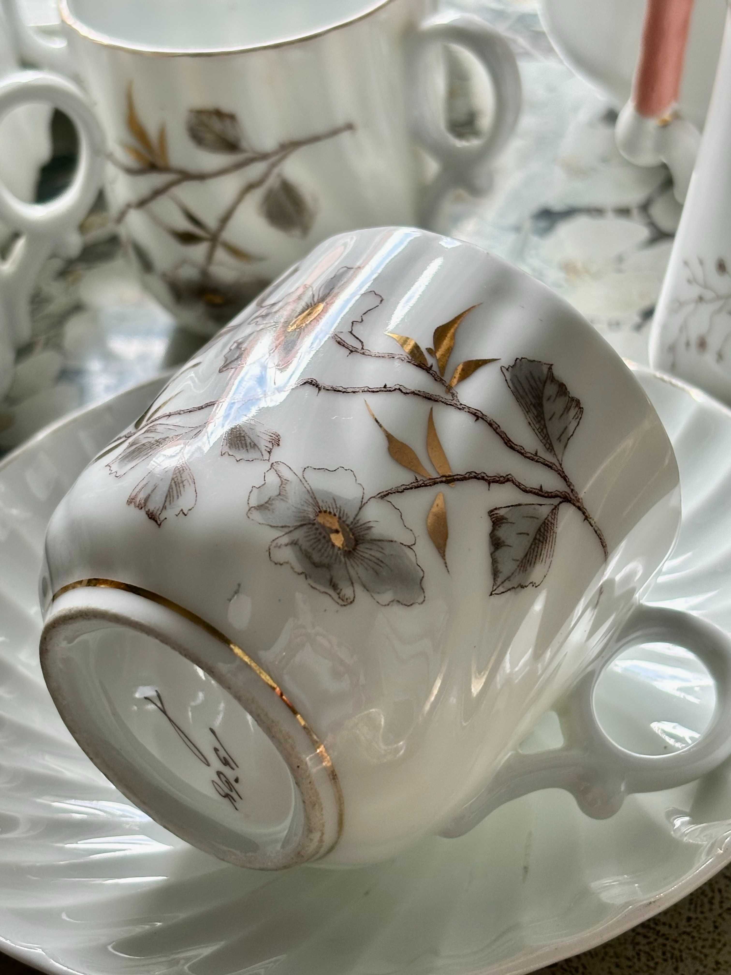 Serwis do kawy na 12 osób, porcelana, zabytkowy, Rorstrand 1920 rok