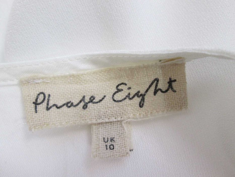 Phase Eight piękna luksusowa biała bluzka wiskoza 10 S M 36 38