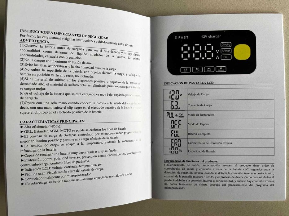 E-FAST TK-300 12V 6A - carregador de bateria inteligente e automático