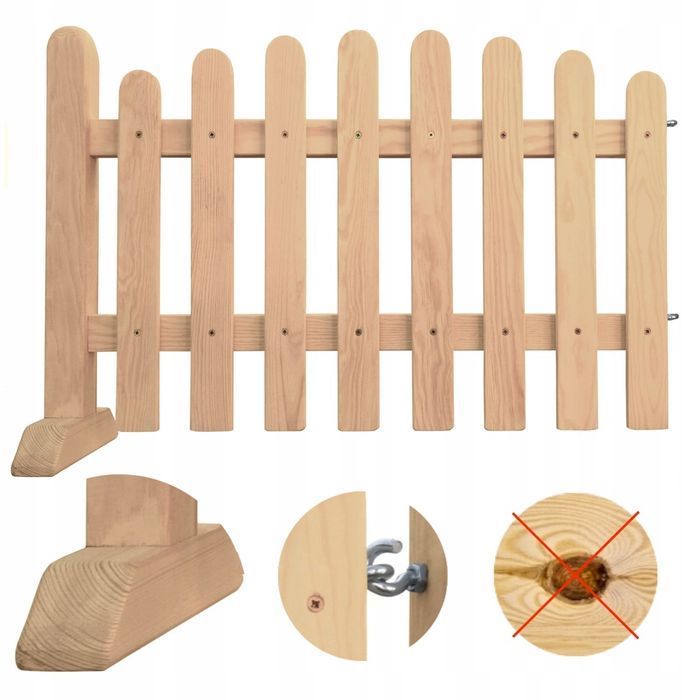 Parawan Płotek do Wewnątrz Wolnostojący 80x53cm Domowy Drewniany