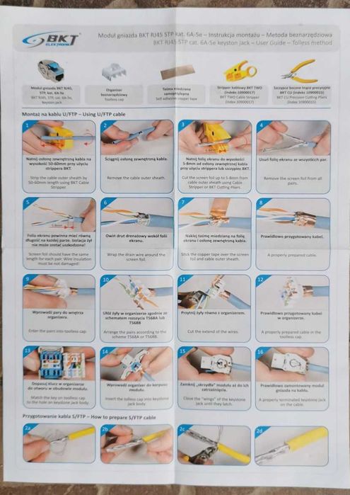 Keystone BKT kat. 6A, ekranowane, beznarzędziowe