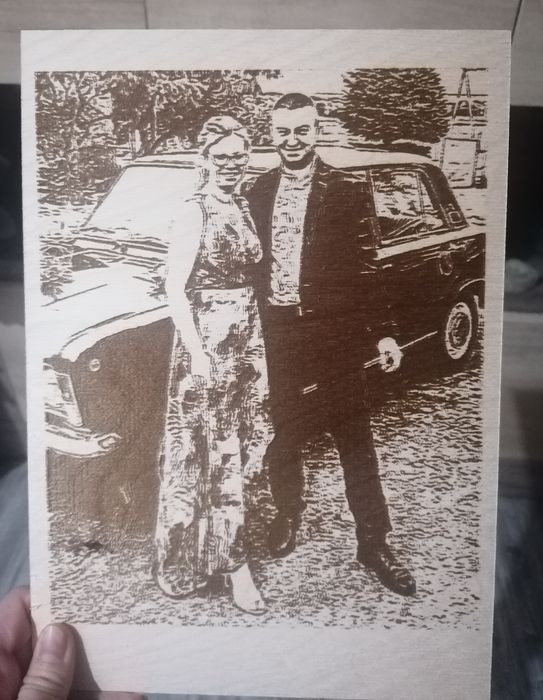 Zdjęcie, obraz wypalane w drewnie, sklejce "Handmade prosto z serca"