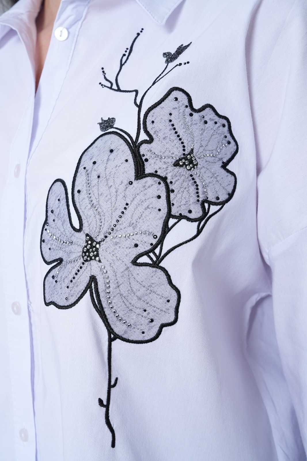 Koszula damska plus size oversize Roz S biała