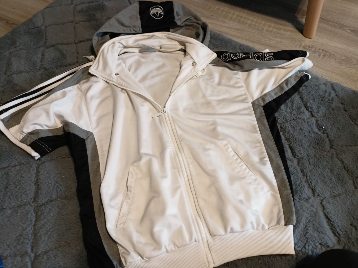 Bluza męska adidas rozpinana z kapturem krótki rękaw