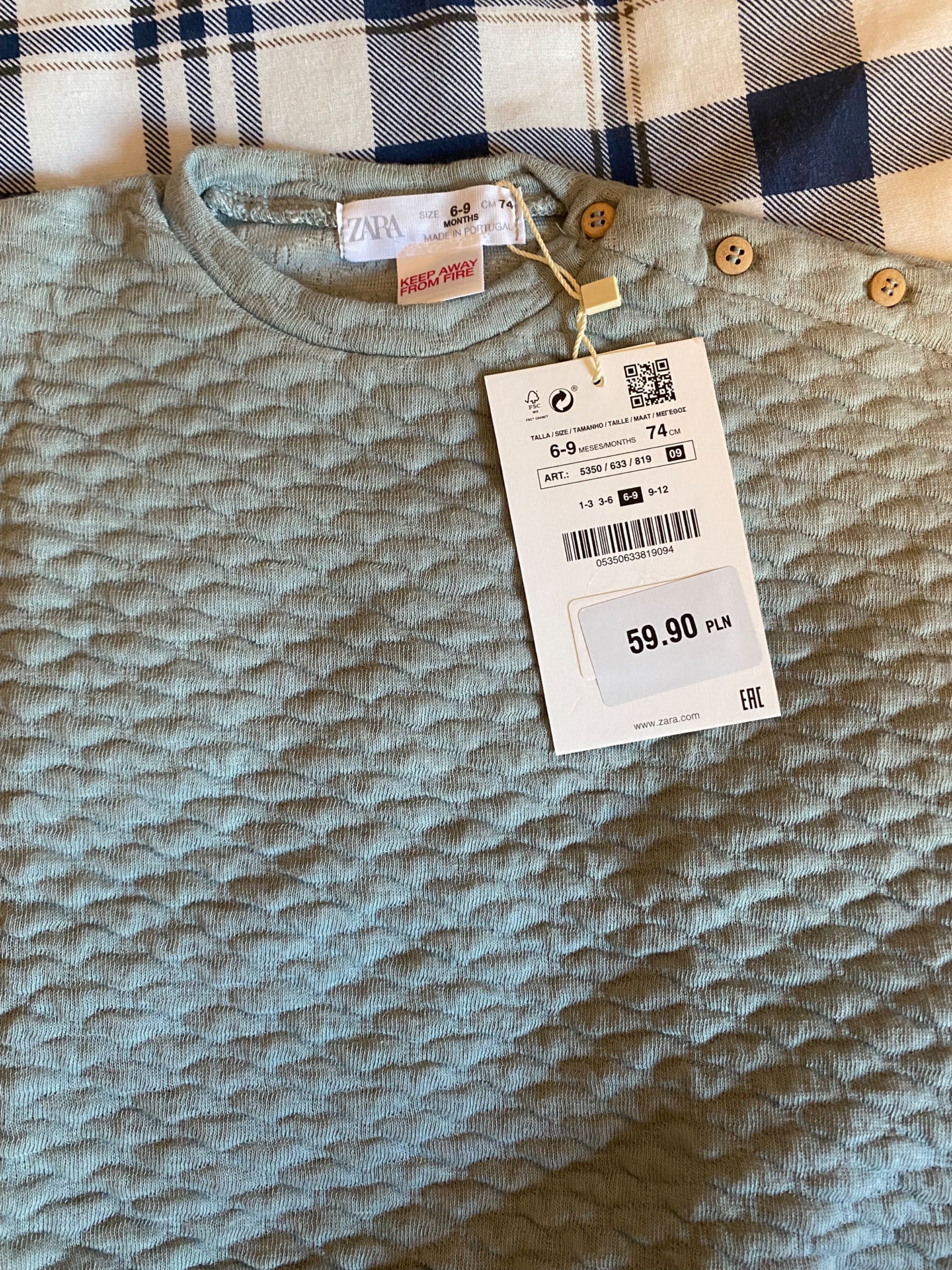 Bluza rozmiar 74, ZARA nowa z metką