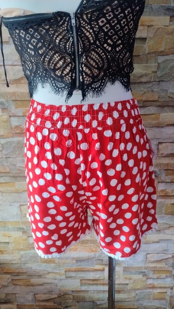 Nowe szorty w kropki groszki lekkie przewiewne rozmiar L/XL