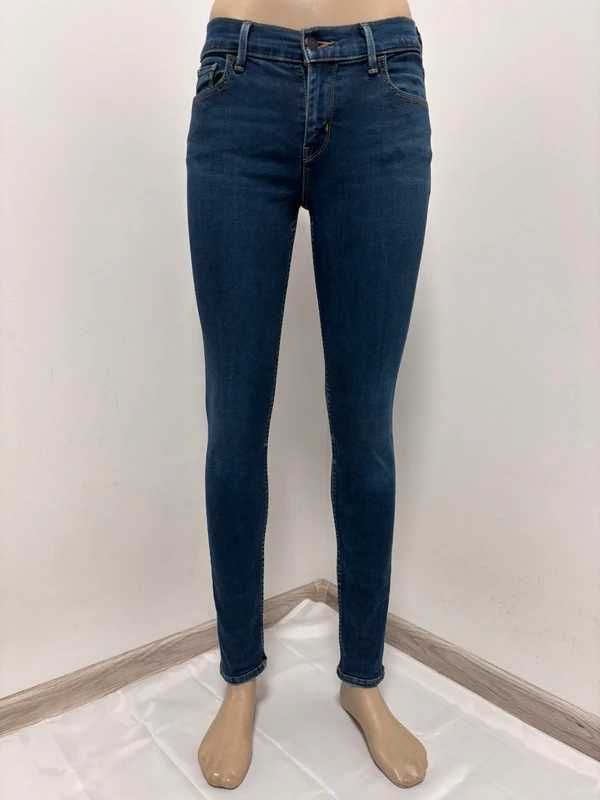 Levi's 710 Super Skinny W26 L30 granatowe damskie jeansy elastyczne