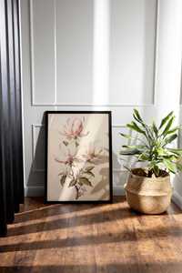 Plakat na Ścianę Obraz Kwiaty Minimalizm Rośliny Sztuka 40x60 cm