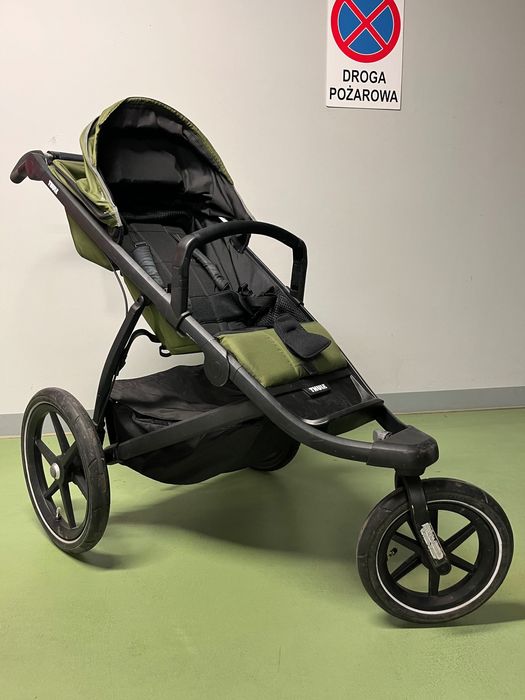 Thule Urban Glide 2, wózek biegowy zielony +pokrowiec przeciwdeszczowy