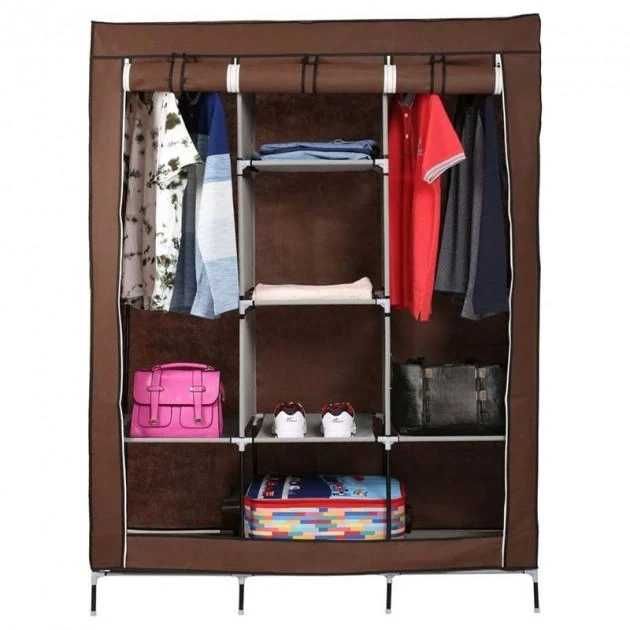 Складной тканевый шкаф каркасный 175х130х45 см Storage Wardrobe