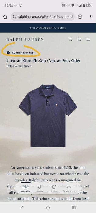 Męska koszulka Polo Ralph Lauren Custom Slim Fit Soft Cotton rozmiar L
