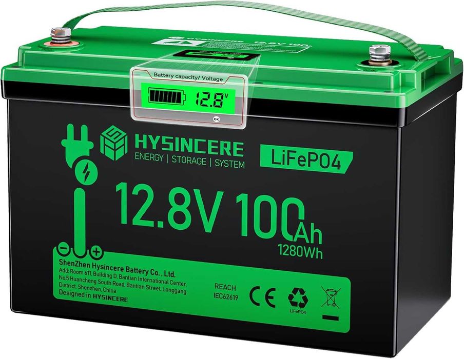 Акумулятор HYSINCERE LiFePO4 12.8 V 100 Ah 1280 W