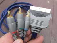 Przewód 3xRCA Component Video / SCART o długości 2 m