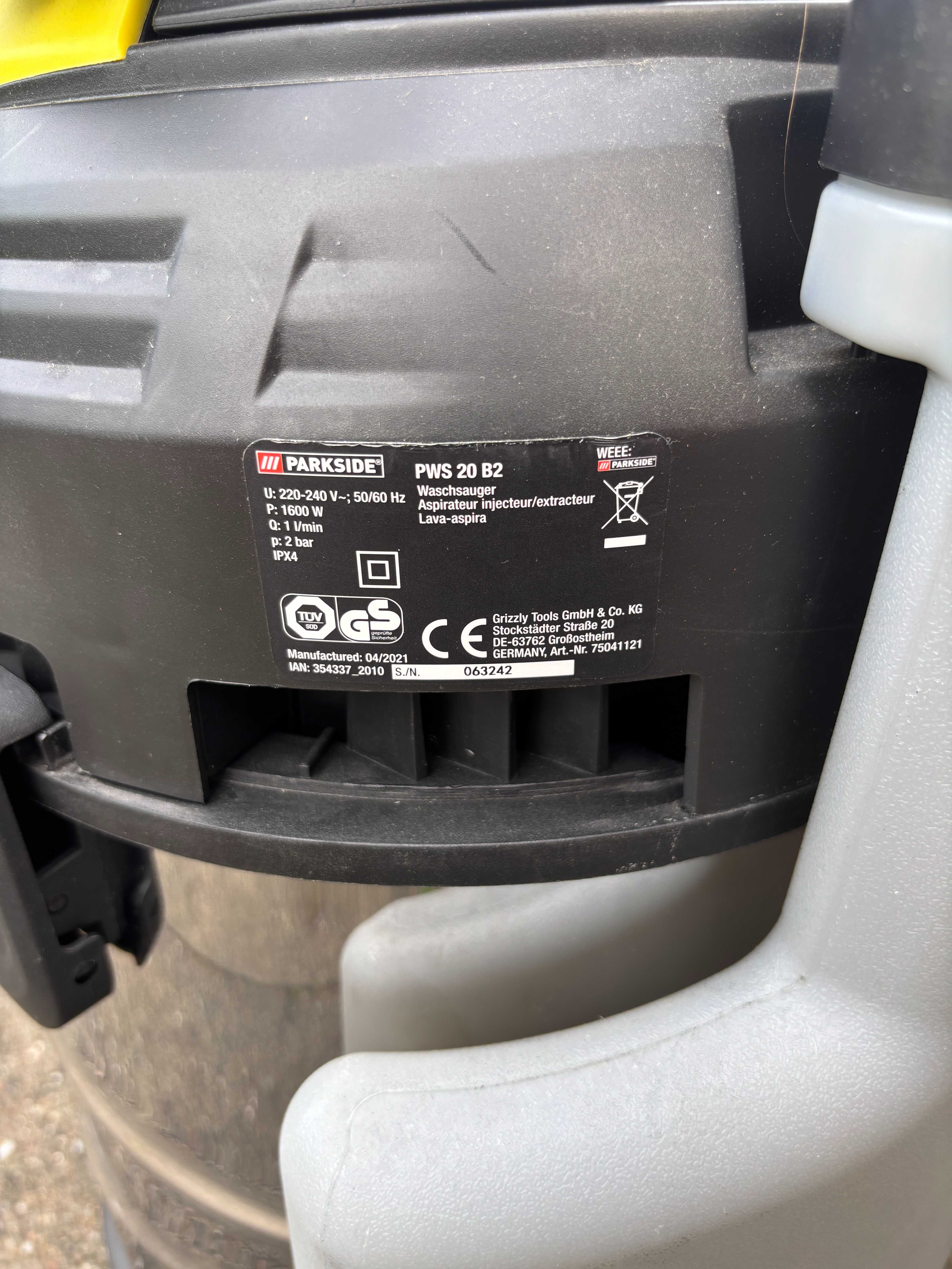 Parkside Odkurzacz Piorący Pws 20 B2 1600 W (PWS20B2)
