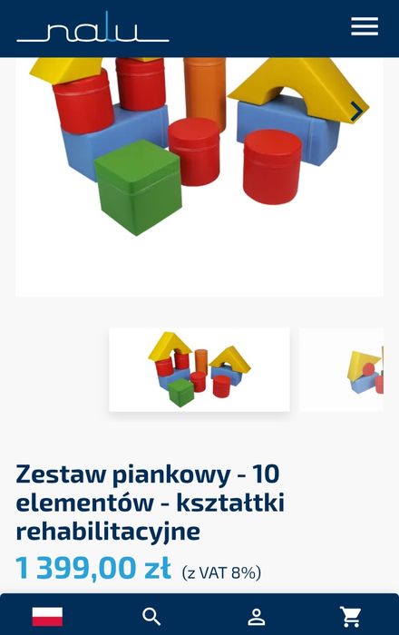 Zestaw kształtek piankowych - 10 elementów NALUCONCEPT