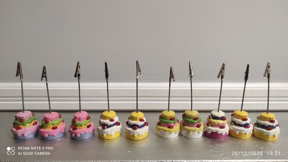 Conjunto porta fotos/marcadores de mesa