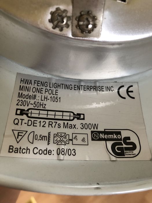 Lamps stojąca LH-1051 Nemko max 300W jak nowa 230V