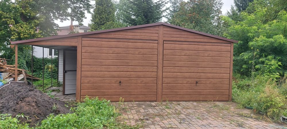 Garaż blaszany 6x6 orzech producent
