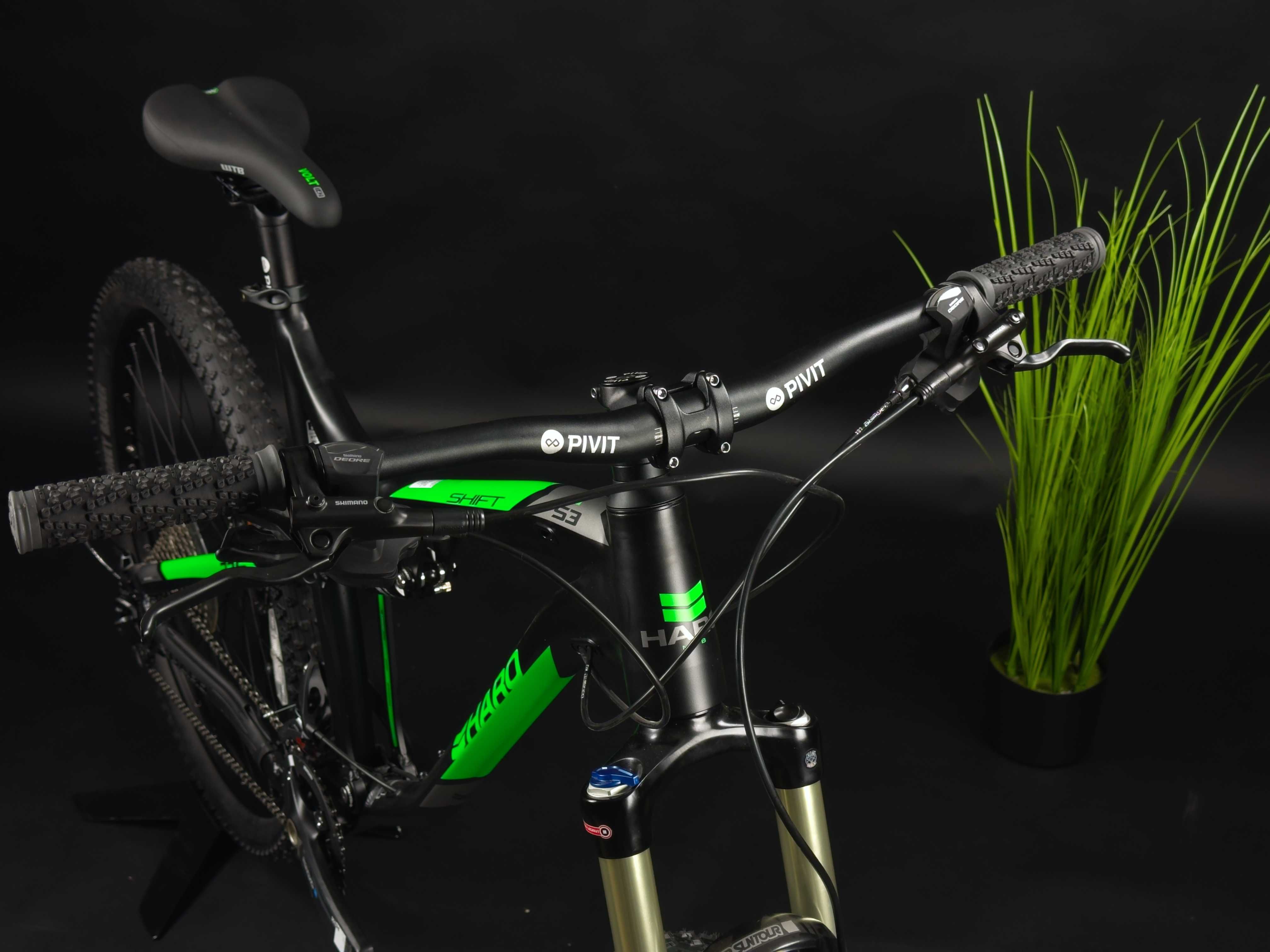 Велосипед двопідвісний Haro shift S3 чорний/зелений розмір L