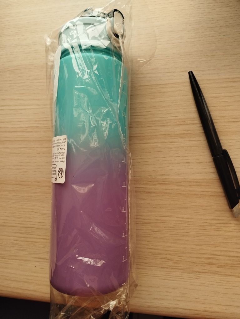 Butelka z rurką na wodę, bidon z ustnikiem, motywacyjna butelka,750 ml