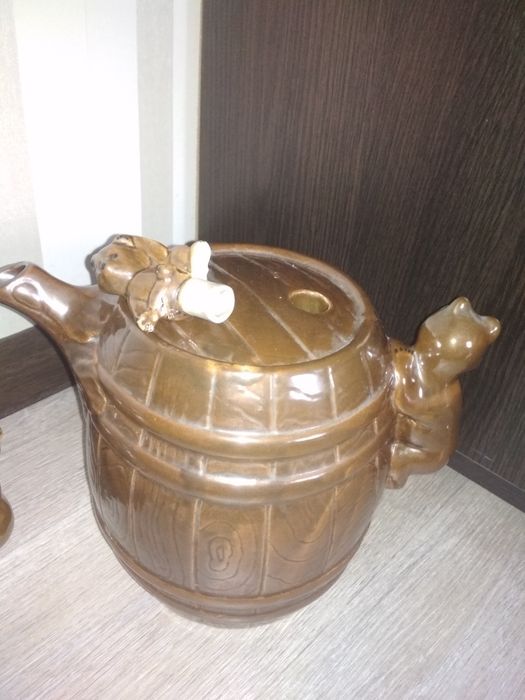 Сервиз чайный Медведи, мишки,советский, СССР, керамика, майолика,