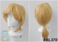 Len Kagamine Link Zelda cosplay wig peruka żółta blond z kitką grzywką