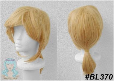 Len Kagamine Link Zelda cosplay wig peruka żółta blond z kitką grzywką