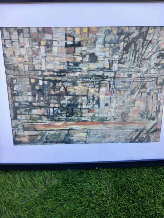 Quadro com pintura abstrata