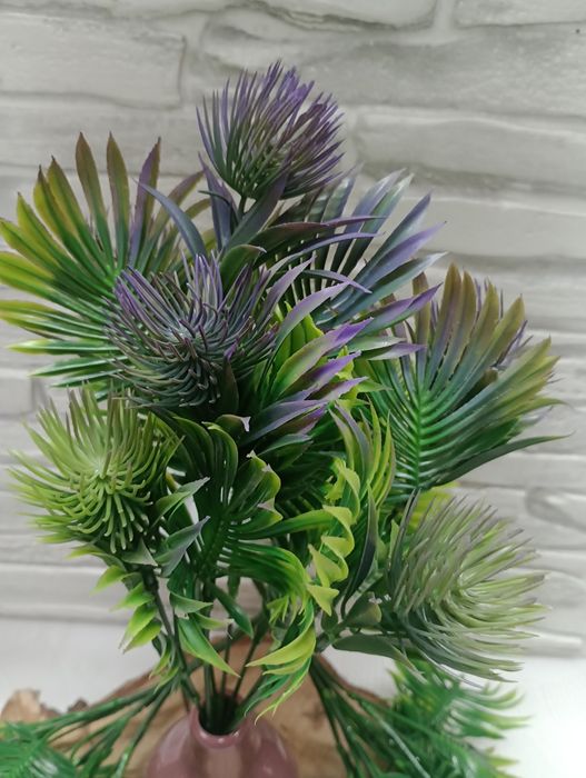 Bukieciki zielone z fioletem 3 sztuki