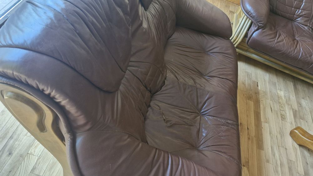 Komplet wypoczynkowy skórzany